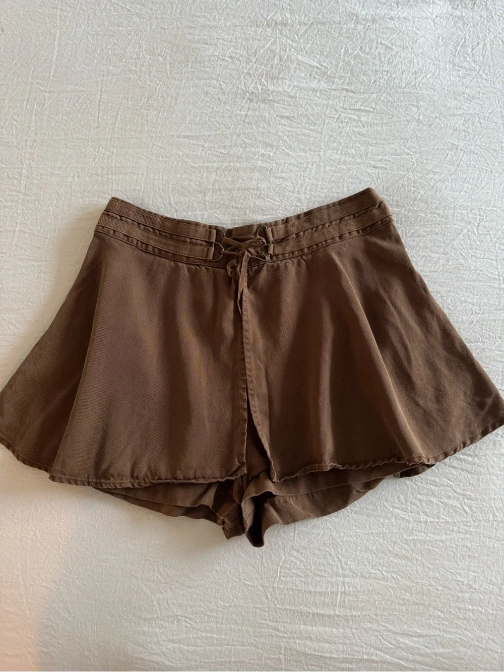 Free People Brown Drawstring Flowy Skort Shorts